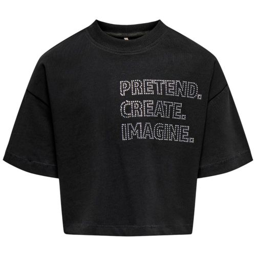 Blusa negra con brillantes para niña