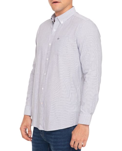 Camisa casual Oscar de la Renta azul rayada para hombre