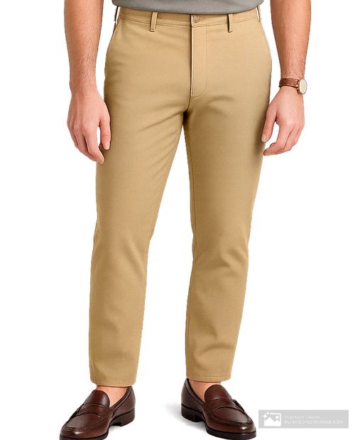 Pantalón chino Dockers slim fit beige sólido para hombre