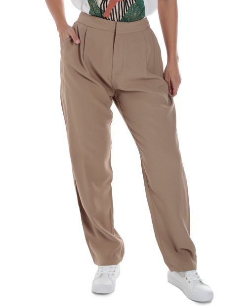 Pantalón Unexpected chino beige de cintura alta para mujer