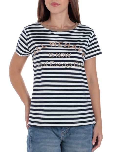 Camiseta Unexpected rayada manga corta para mujer