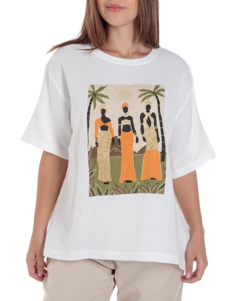 Camiseta Sfera estampada manga corta para mujer