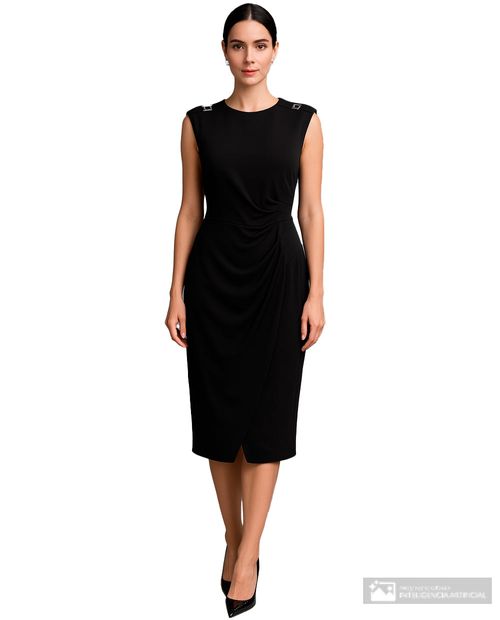 Vestido DKNY formal negro sin mangas para mujer