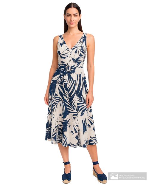 Vestido DKNY midi estampado de tirantes para mujer