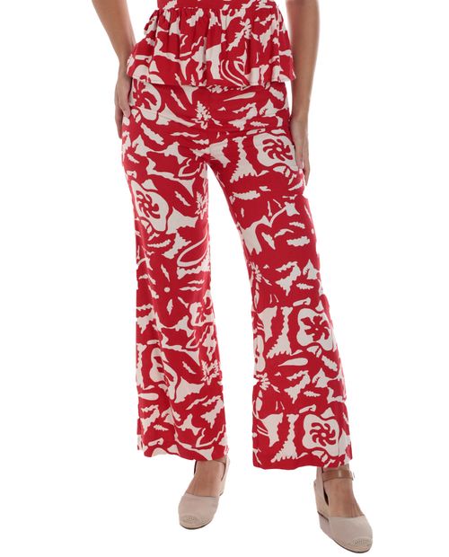 Pantalón Sabrina palazzo estampado de cintura alta para mujer