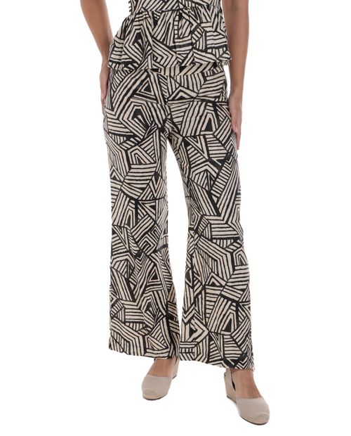 Pantalón Sabrina palazzo estampado de cintura alta para mujer