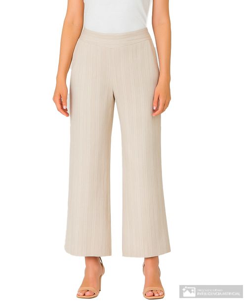 Pantalón Sabrina palazzo rayado de cintura alta para mujer