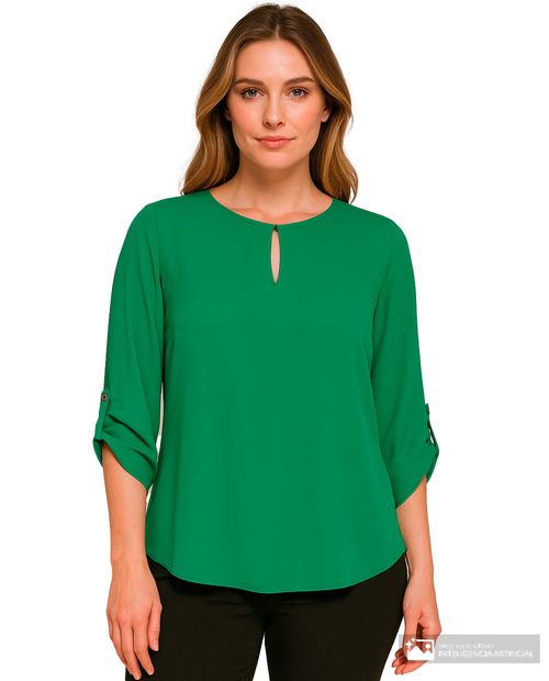 Blusa Marcella formal manga roll up para mujer