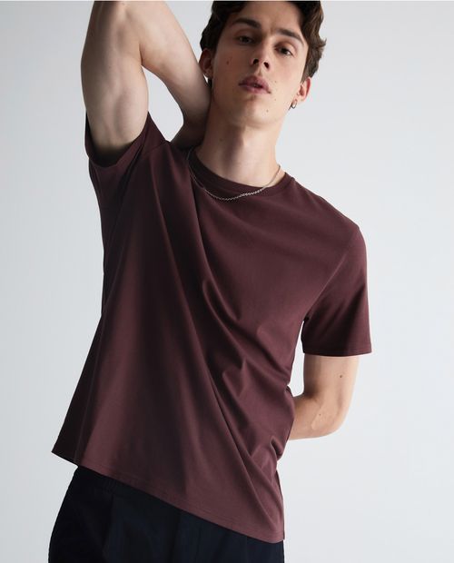 Camiseta Sfera color vino sólida para hombre