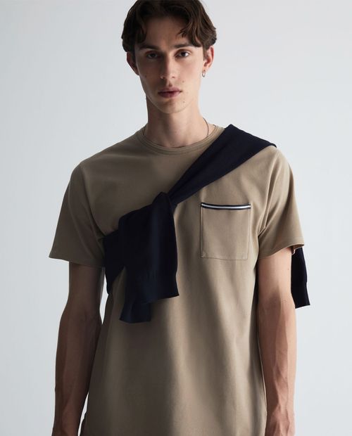 Camiseta Sfera café sólida para hombre