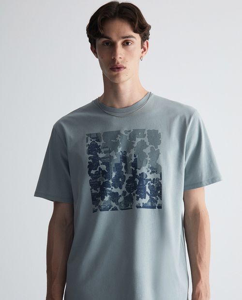 Camiseta Sfera gris estampada de ciudad para hombre