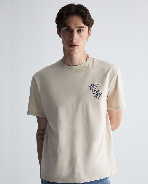 Camiseta Sfera beige estampado Natural Farming para hombre