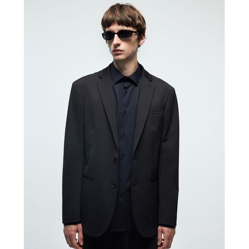 Blazer Sfera negro sólido para hombre