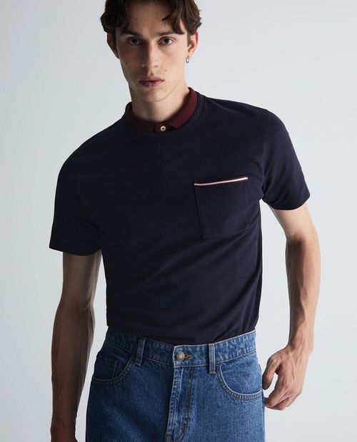Camiseta Sfera azul navy sólido para hombre