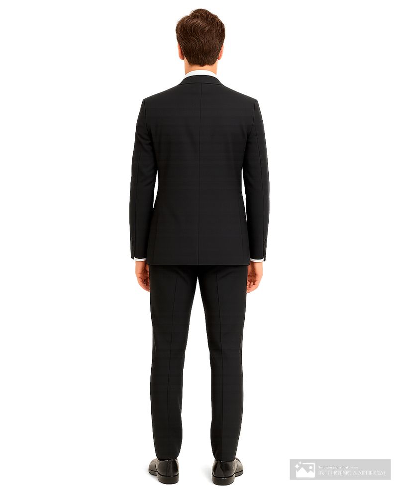 Traje de vestir classic fit Gents negro sólido para hombre-1753912939450