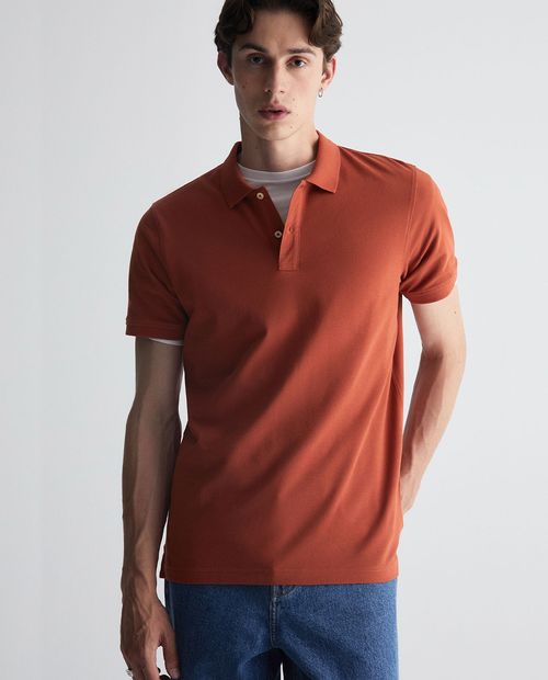 Camisa polo Sfera anaranjada sólida para hombre