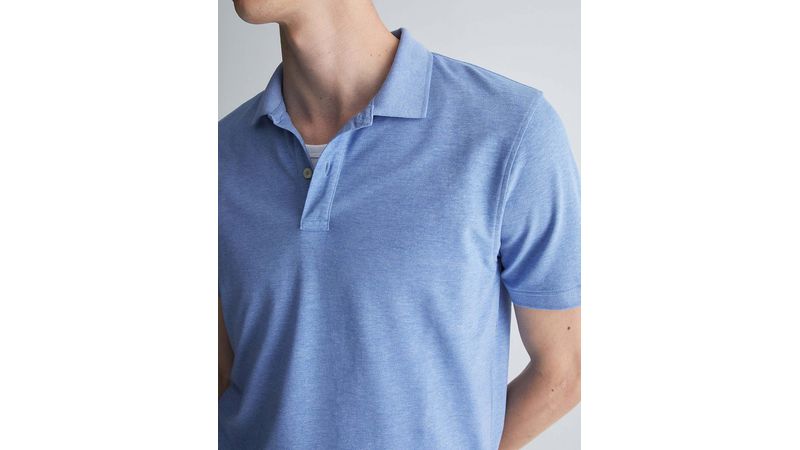 Camisa polo Sfera color celeste heather para hombre