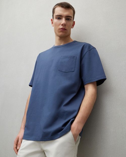 Camiseta Easy Wear relaxed fit azul navy sólida para hombre