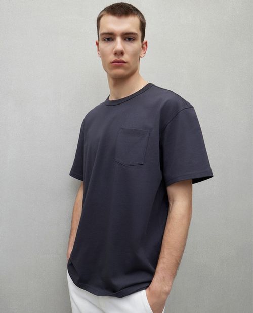 Camiseta Easy Wear relaxed fit negra sólida para hombre