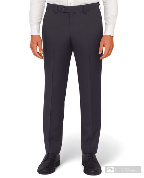 Pantalón formal Unexpected slim fit negro sólido para hombre