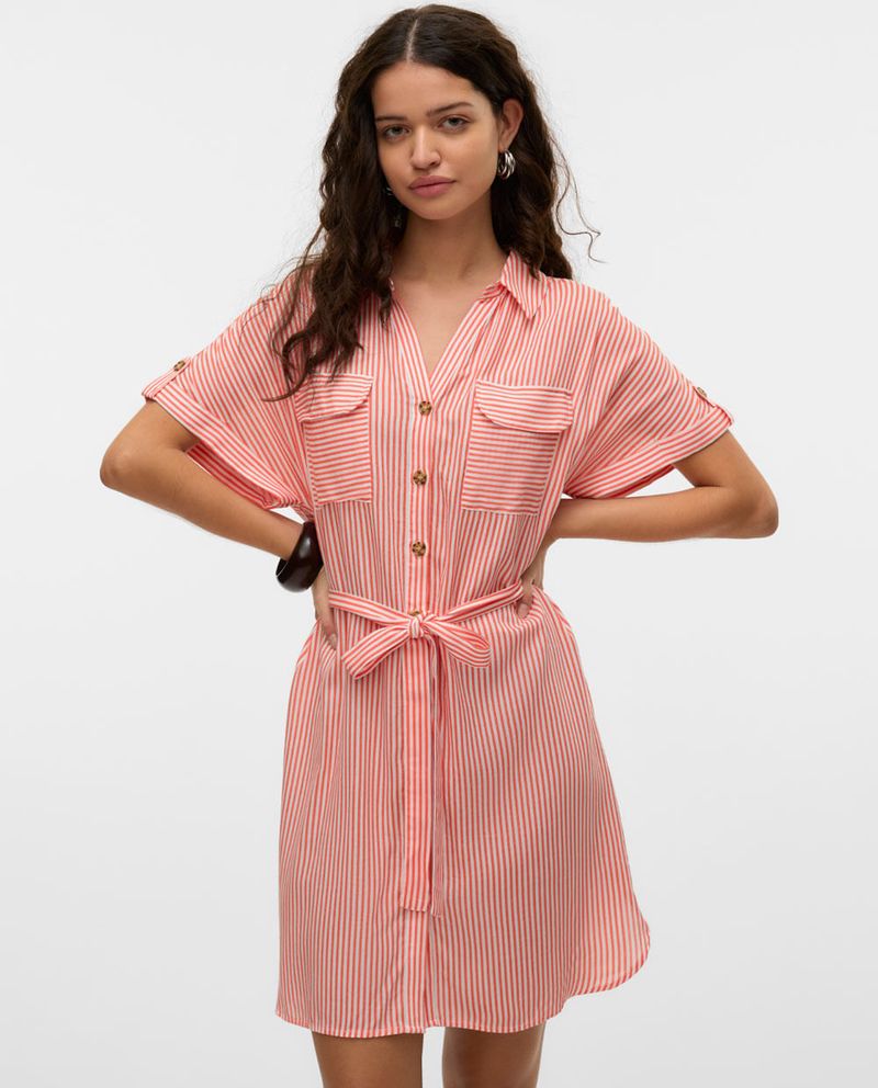 104963319-Vestido Vero Moda shirt dress rayado manga corta para mujer