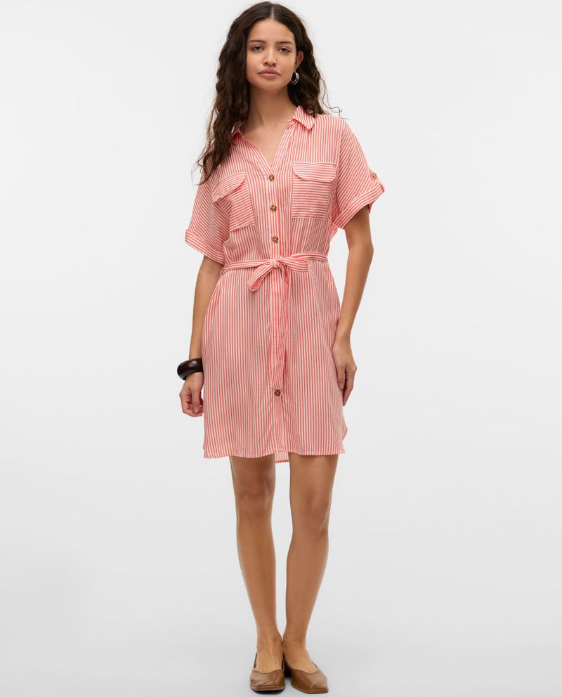 104963319-Vestido Vero Moda shirt dress rayado manga corta para mujer