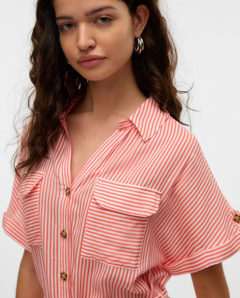 104963319-Vestido Vero Moda shirt dress rayado manga corta para mujer