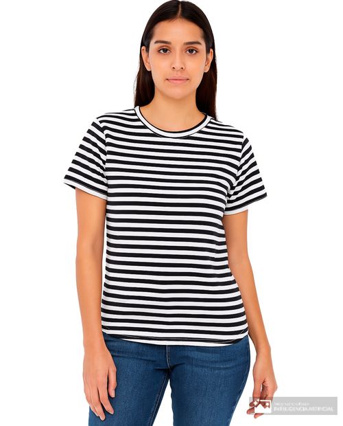 Camiseta Nicolle rayada manga corta para mujer