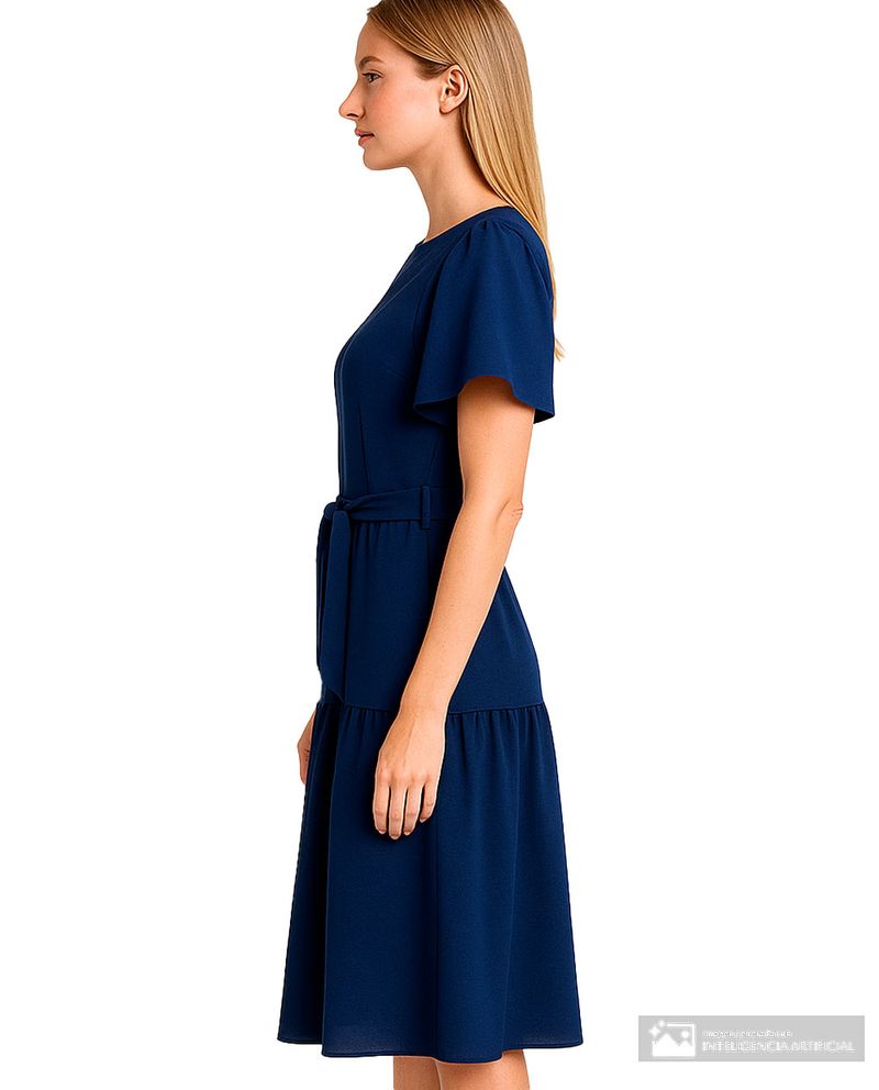 104973971-Vestido-DKNY-formal-azul-manga-corta-para-mujer