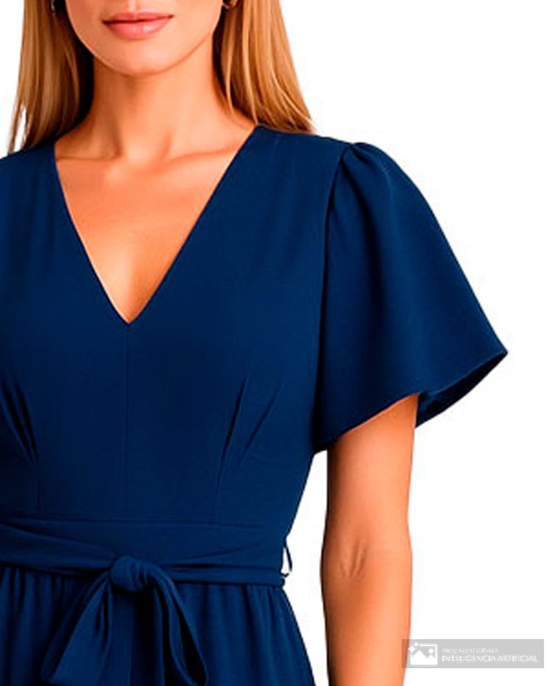 104973971-Vestido-DKNY-formal-azul-manga-corta-para-mujer