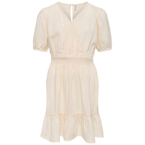 Vestido beige sólido para niña