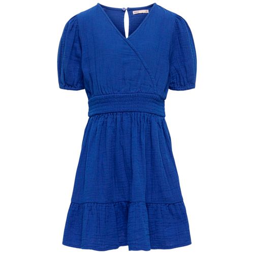 Vestido azul sólido para niña