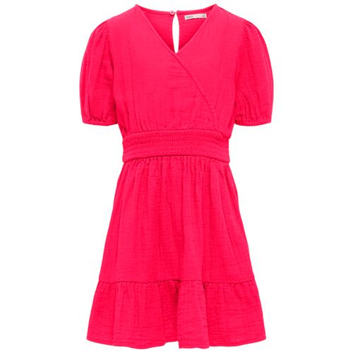 Vestido rosado sólido para niña
