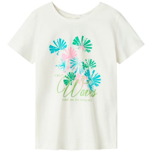 Blusa blanca con estampado para niña