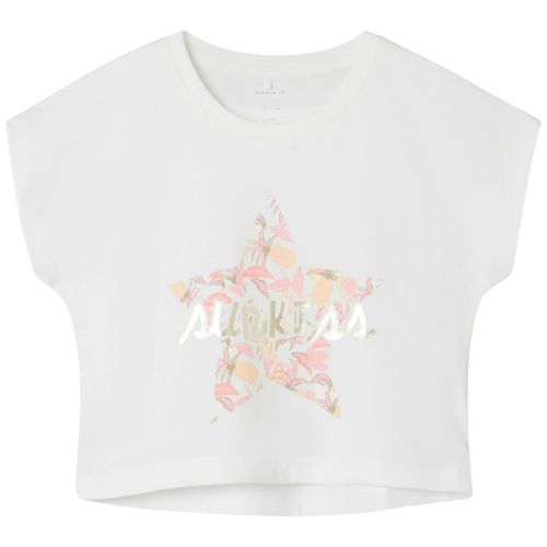 Blusa blanca con estampado para niña