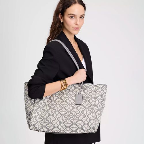 Cartera tote Kate Spade Spade flower Jacquard gris para mujer