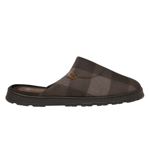 Pantuflas Calzatura de cuadros café para hombre