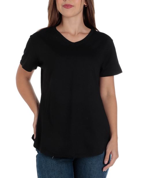Camiseta Nicolle negra manga corta para mujer