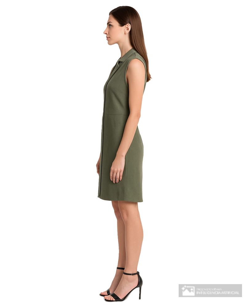 104990705-Vestido Nicolle shirt dress verde sin mangas para mujer