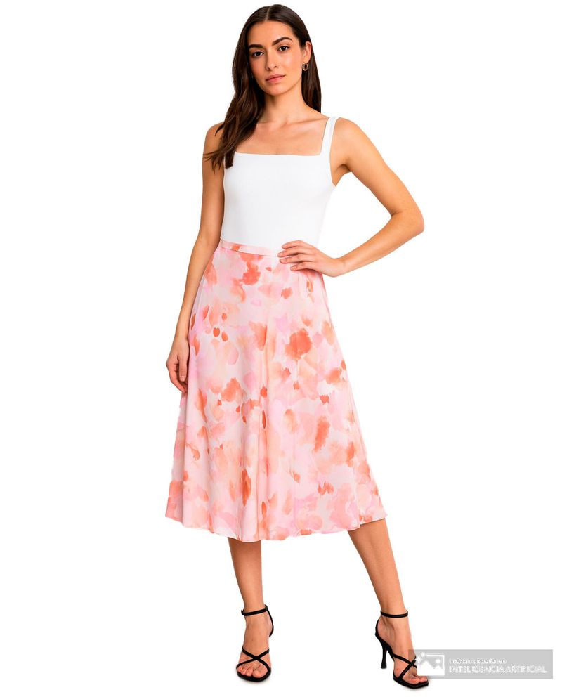 104991153-Falda Sabrina línea A estampada de cintura alta para mujer