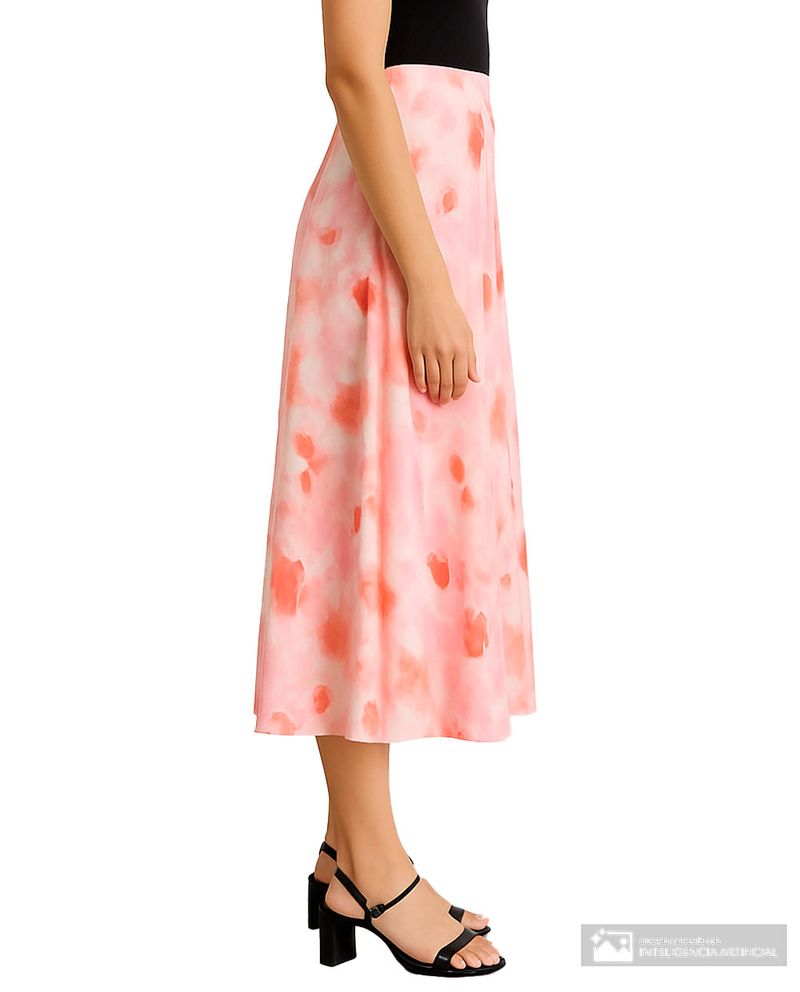 104991153-Falda Sabrina línea A estampada de cintura alta para mujer