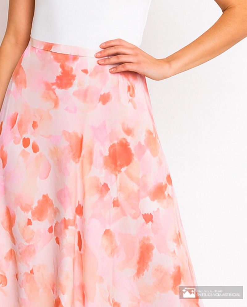 104991153-Falda Sabrina línea A estampada de cintura alta para mujer