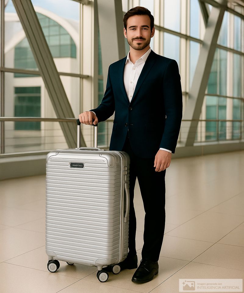 Maleta swissbrand grande Rome plateado - Siman Costa Rica