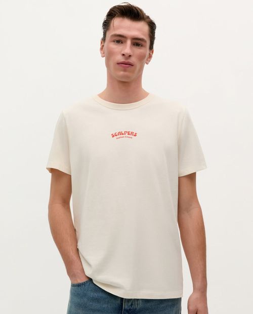 Camiseta Scalpers ivory con estampado "Limoncello" para hombre