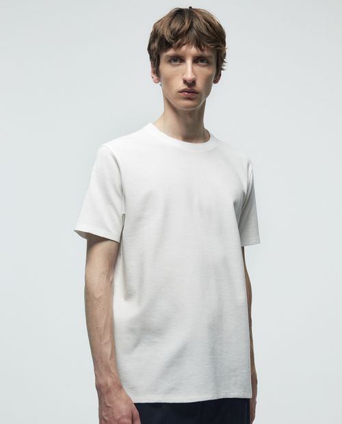 Camiseta básica Sfera blanca texturizada para hombre