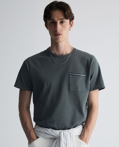 Camiseta con textura verde oliva Sfera para hombre