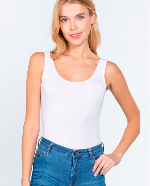 Blusa Active Basic bodysuit blanca sin mangas para mujer
