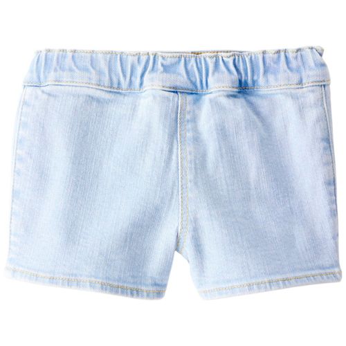 Falda short denim con bordado para niña