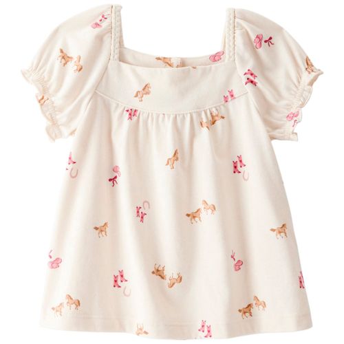 Blusa beige con estampado para niña