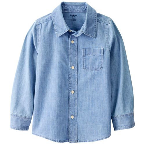 Camisa azul sólido para niño